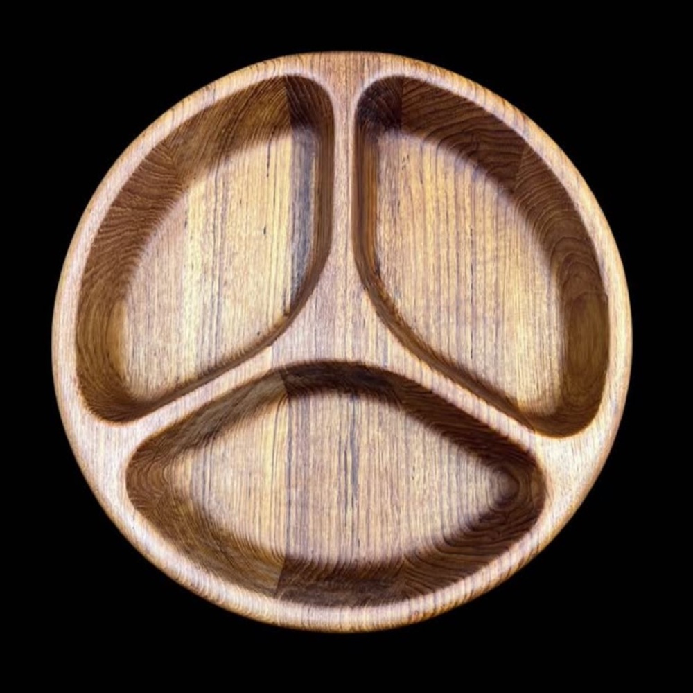 Vintage Dansk Jens Quistgaard Teak 3 Compartment Serving Tray Bowl MCM